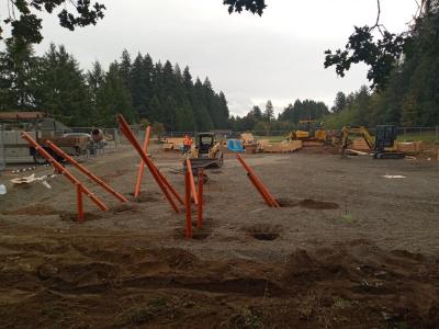 Footings for new playground equipment